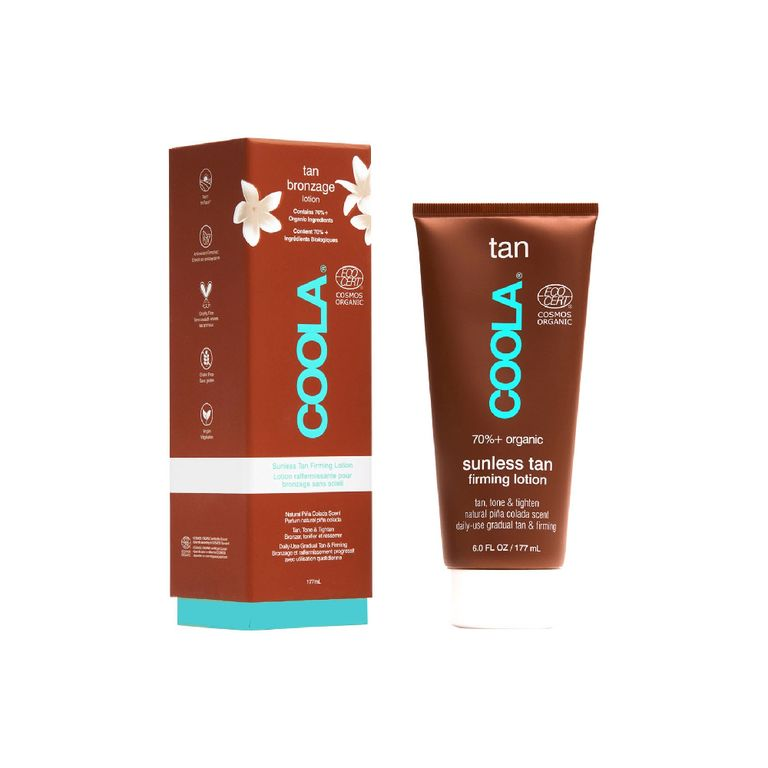 Coola Organic Gradual Sunless Tan Firming Lotion - an organic self-tanner with natural ingredients for a buildable tan. Nourishing and firming lotion with anti-aging benefits for radiant skin.